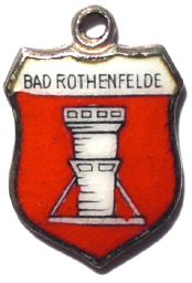 BAD ROTHENFELDE, Germany - Vintage Silver Enamel Travel Shield Charm